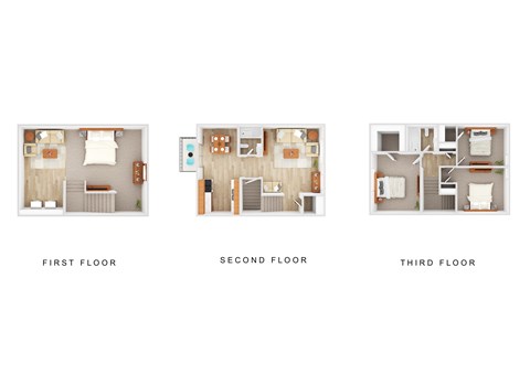 Floor plan for 3 beds, 1.5 baths, 1456 sqft